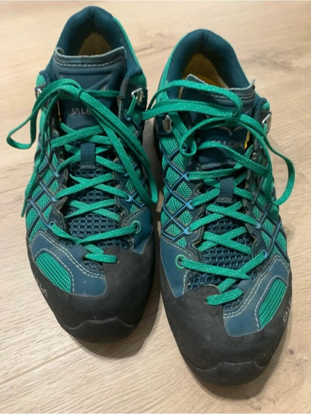 Salewa Trail Shoes in Teal and Green